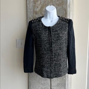Bershka Black and Gray Studded Blazer